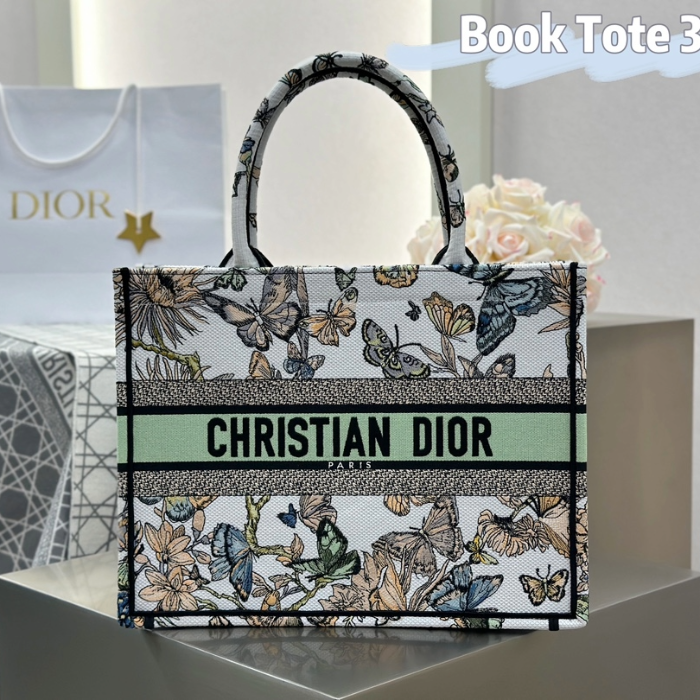 디올 미디엄 북 토트백 화이트 멀티컬러 멕시코