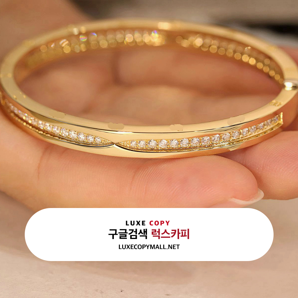 불가리 비제로원 다이아 파베 팔찌 옐로우 골드 18K