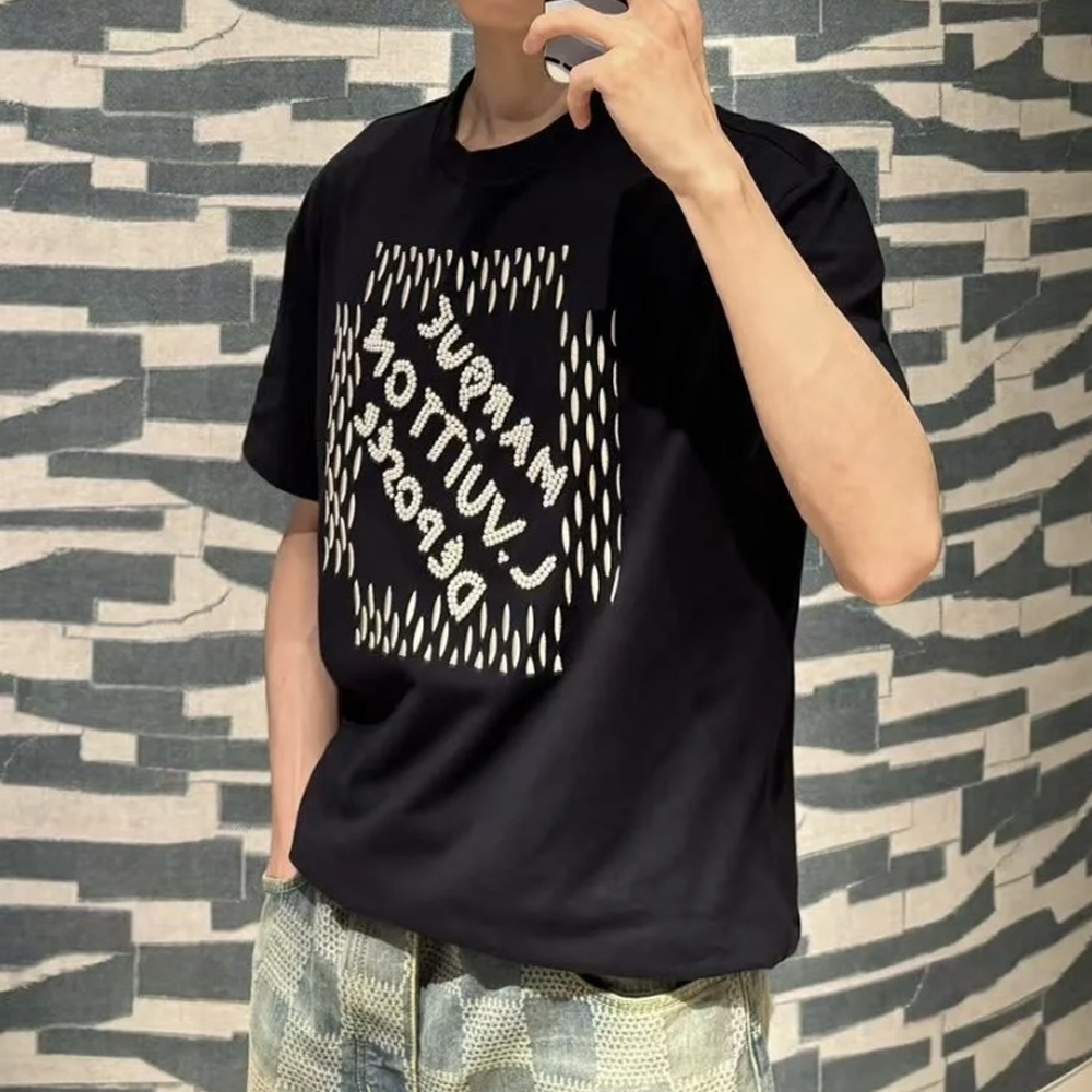 루이비통 엠브로이더드 시그니처 코튼 티셔츠