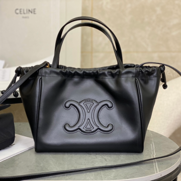 셀린느 퀴르 트리오페 드로우스트링 스몰 토트백 블랙 111013