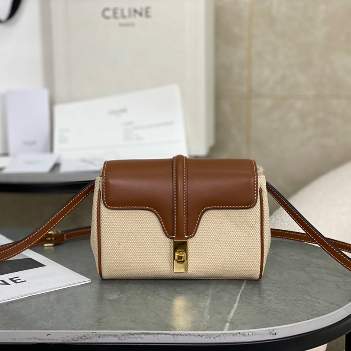 셀린느 미니 소프트16 숄더백 내츄럴 탄 10L352