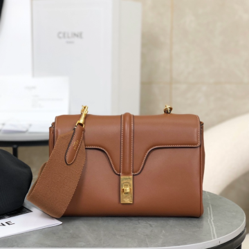 셀린느 틴16 소프트 숄더백 탄 196853