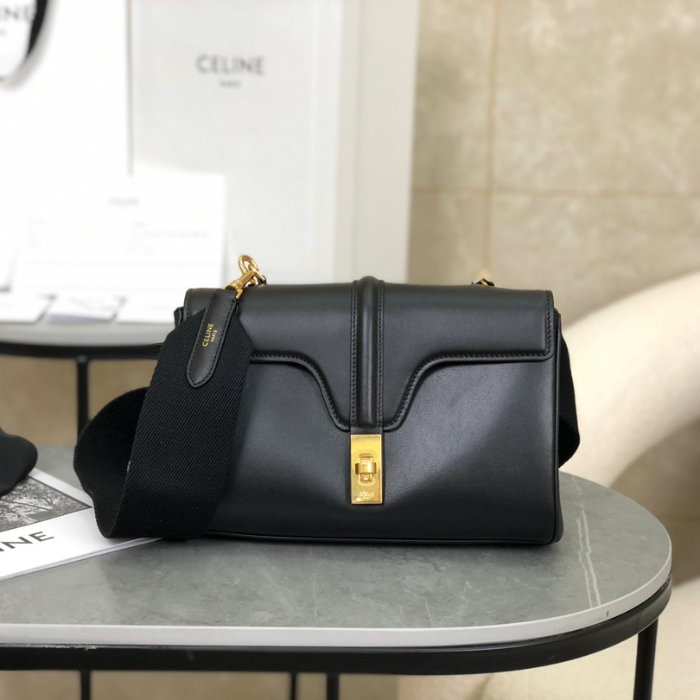 셀린느 틴16 소프트 숄더백 블랙 196853