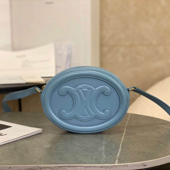 셀린느 트리오페 오벌 펄스 미니 크로스백 블루 101703