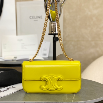 셀린느 퀴르 트리오페 플랩 체인 숄더백 라임 199243