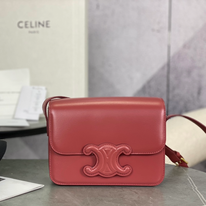 셀린느 트리오페 캔버스 박스 숄더백 스몰 인디핑크 199223