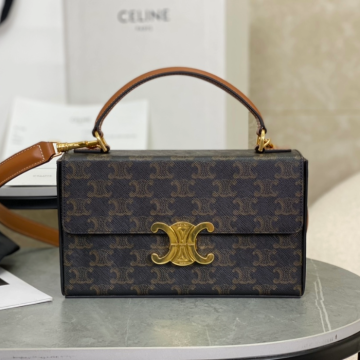 셀린느 트리오페 캔버스 박스백 블랙 탄 199992