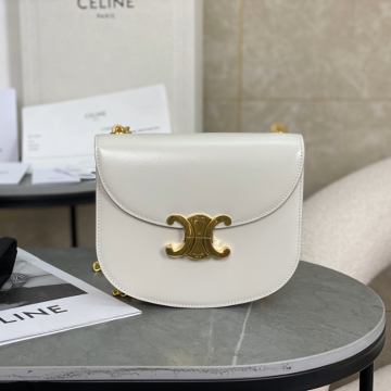 셀린느 트리오페 체인백 베사체 샤이니 카프스킨 화이트 110973