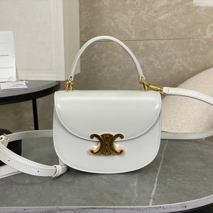 셀린느 미니 베사체 클레아 샤이니 카프스킨 화이트 10L063