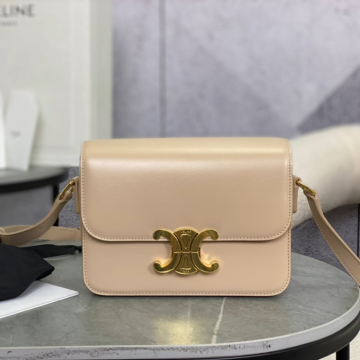 셀린느 트리옹프 클래식 샤이니 숄더백 스몰 베이지 188423