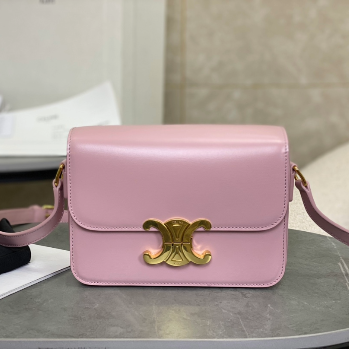 셀린느 트리옹프 클래식 샤이니 숄더백 스몰 핑크 188423