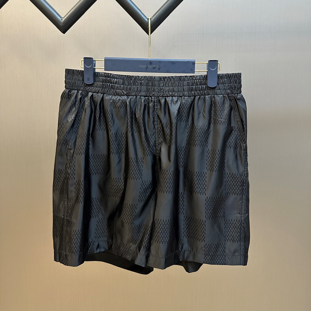 루이비통 모노그램 프린트 엘라스틱 웨이스트밴드 쇼츠 블랙