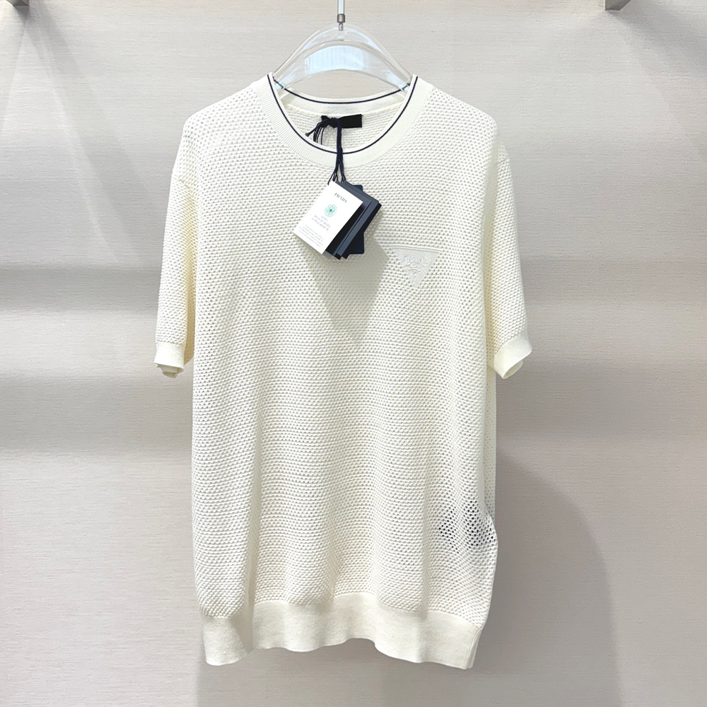 프라다 레이스업 티셔츠 옐로우