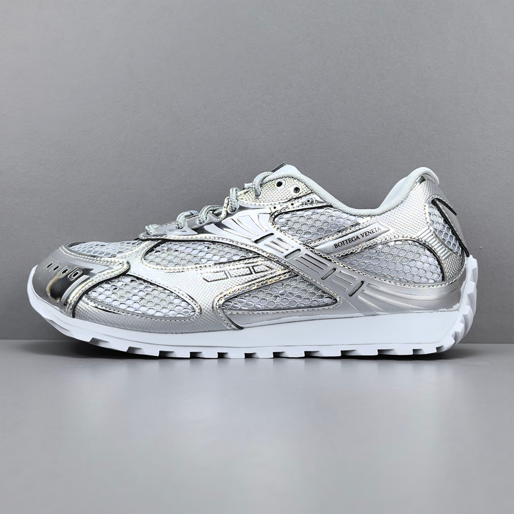 보테가베네타 오르빗 나일론 로우탑 스니커즈 실버