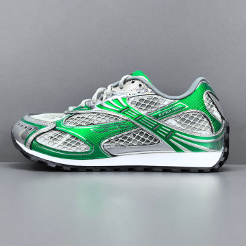 보테가베네타 오르빗 나일론 로우탑 스니커즈 실버 그린