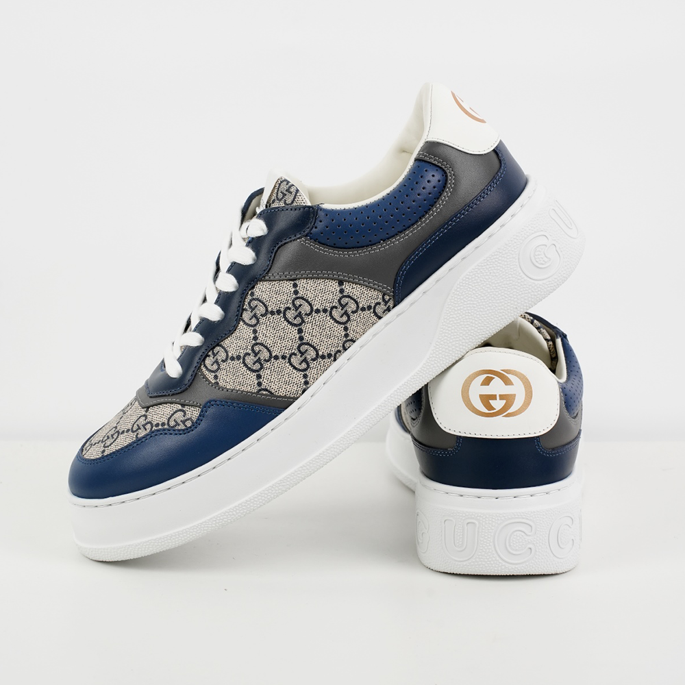 구찌 수프림 남성 GG 스니커즈 베이지/블루