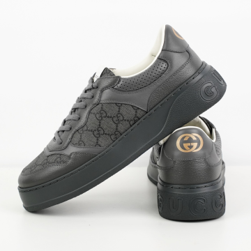 구찌 수프림 남성 GG 스니커즈 다크 그레이