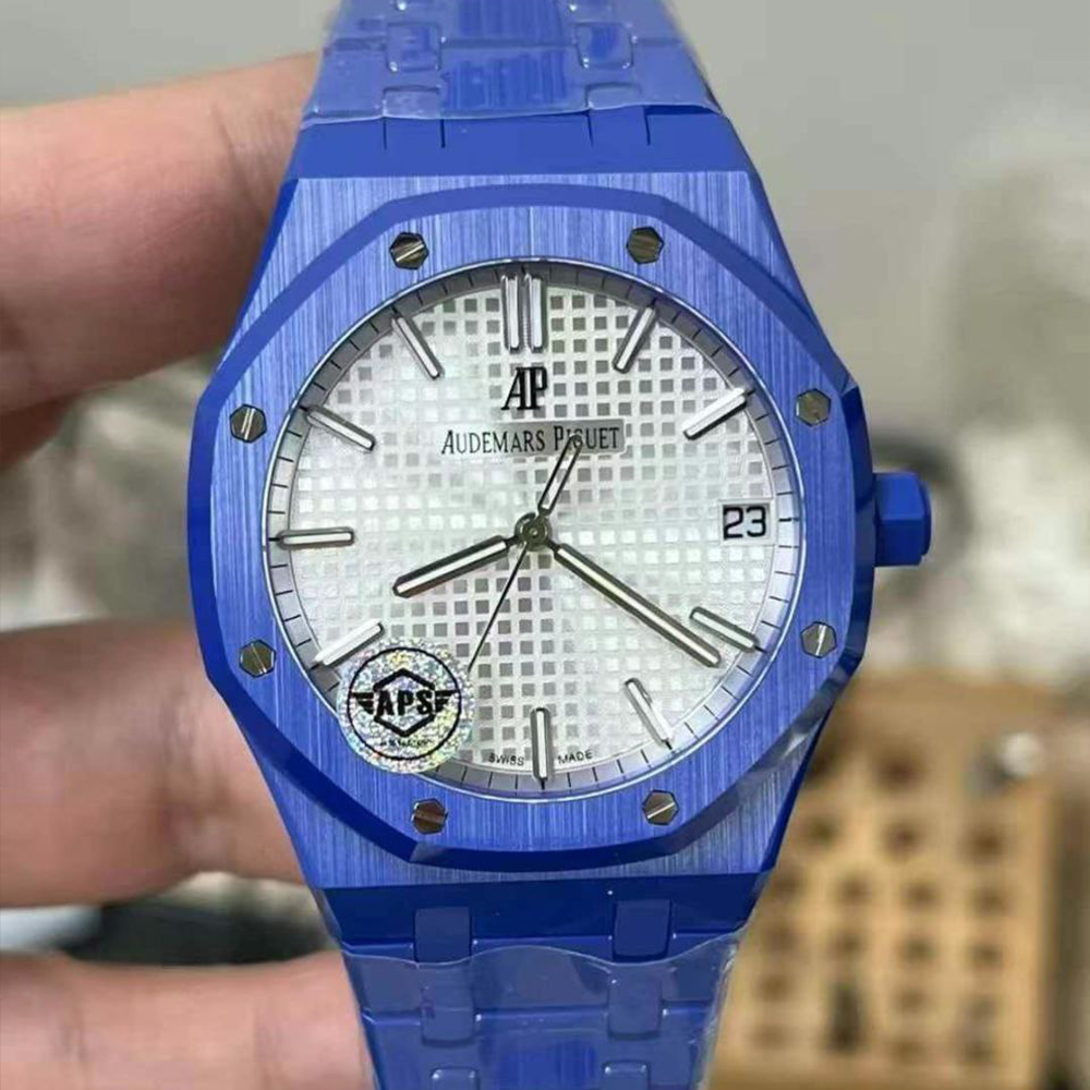 APS공장 오데마피게 로얄오크 블루 세라믹 화이트 다이얼 15500