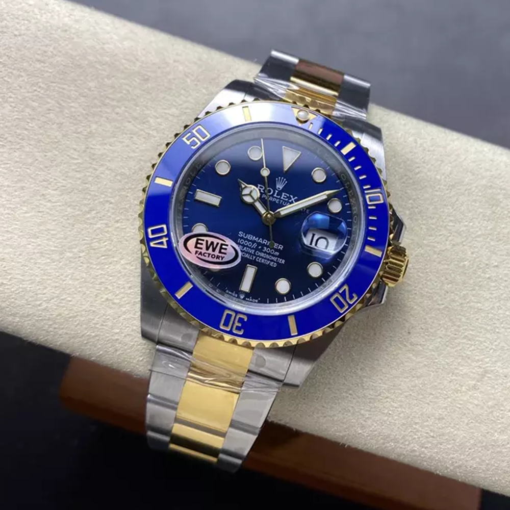 EW공장 롤렉스 신형 서브마리너 청판 다이얼 옐로우 골드 콤비 41mm 126613
