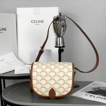 셀린느 트리옹프 미디엄 폴코 크로스 백 화이트 191502