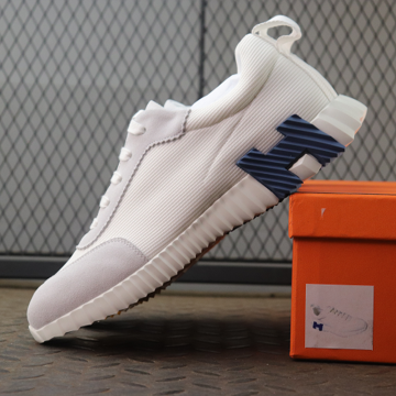 에르메스 바운싱 스니커즈 캔버스 스웨이드 고트스킨 & 블랑 네이비 옐로우