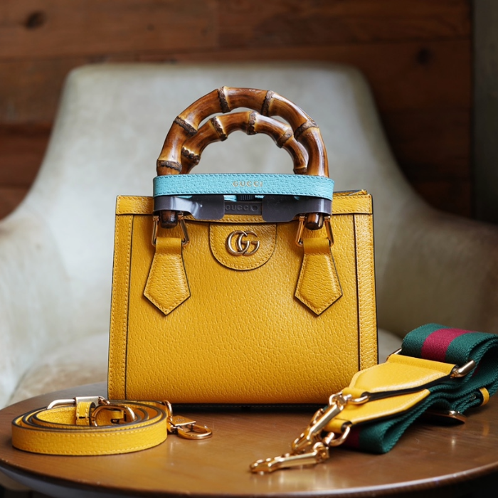 구찌 다이애나 미니 토트백 옐로우