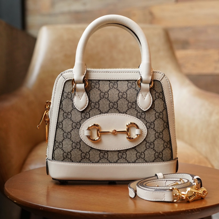 구찌 홀스빗 1955 탑핸들백 슈프림 화이트