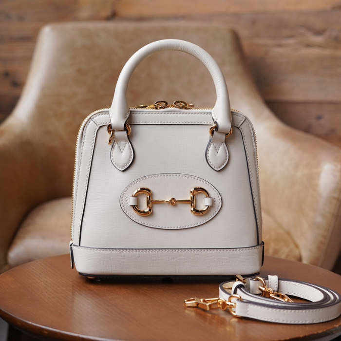 구찌 홀스빗 1955 탑핸들백 화이트