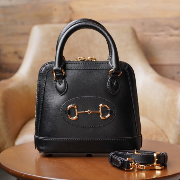 구찌 홀스빗 1955 탑핸들백 블랙