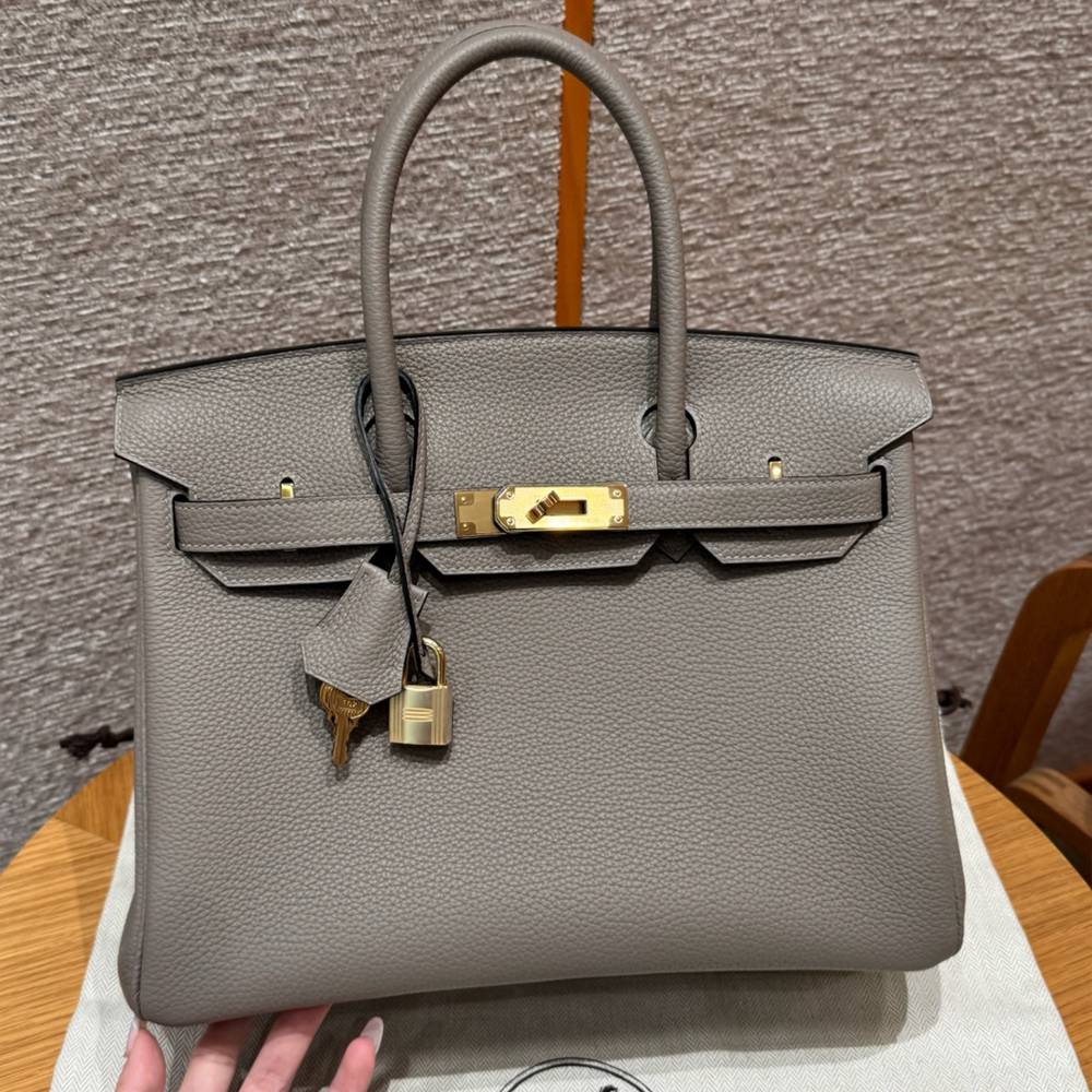 올수공 에르메스 버킨 25 M8/Girs Asphalte 토고 가죽 골드 하드웨어
