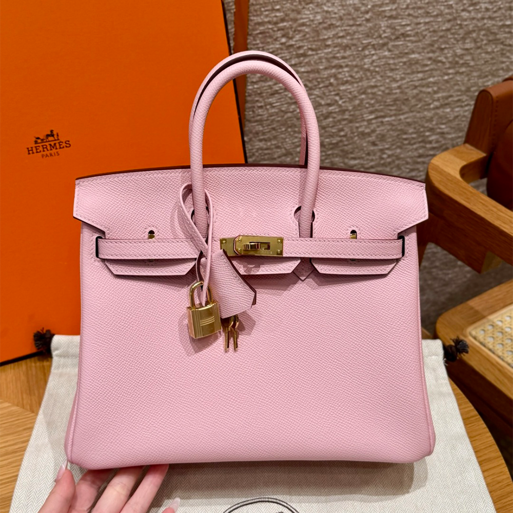 올수공 에르메스 버킨 25 3Q/Rose Sakura 엡송 가죽 골드 하드웨어