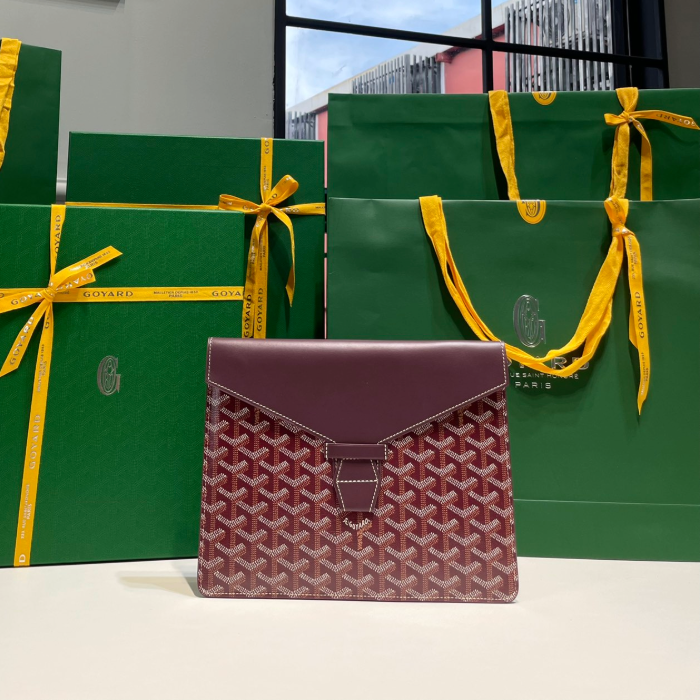 고야드 카몬도 플랩 클러치 버건디