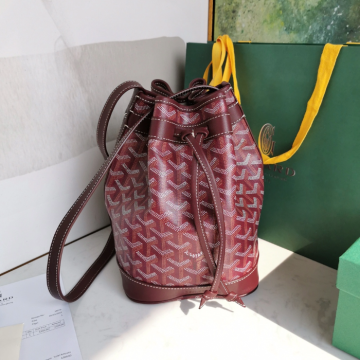 고야드 버킷백 쁘띠플로 버건디