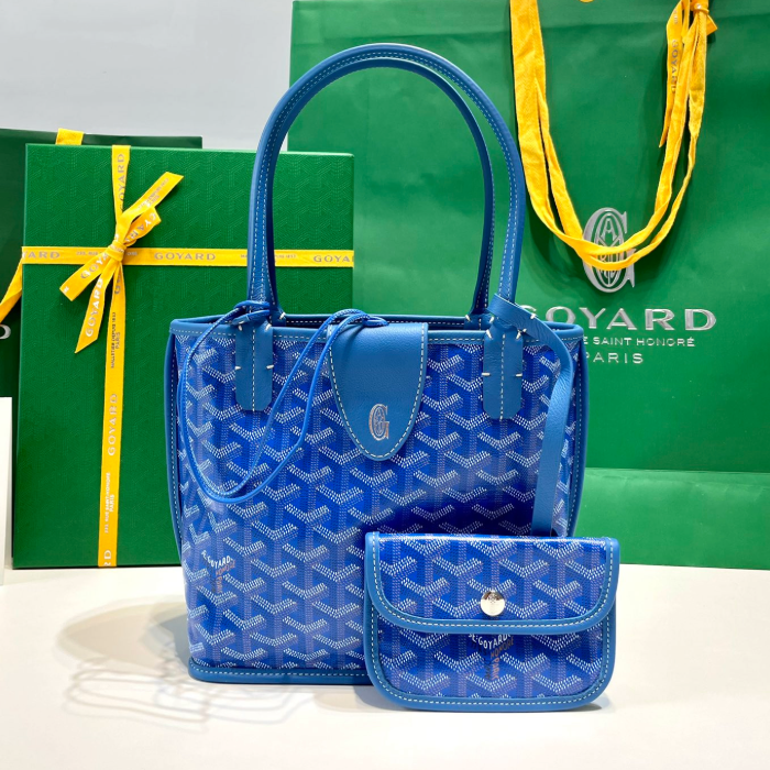 고야드 미니 앙주 토트백 블루