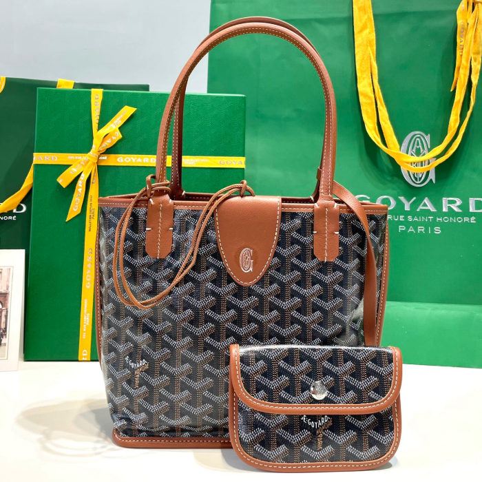 고야드 미니 앙주 토트백 블랙탠