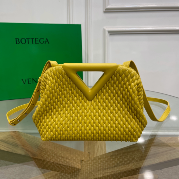 보테가베네타 스몰포인트 퀼팅 탑 핸들백 옐로우