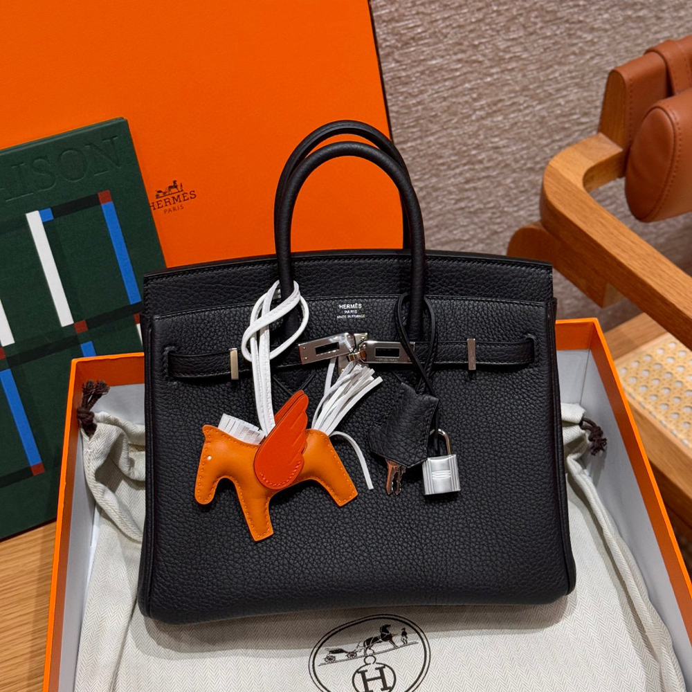 올수공 에르메스 버킨 25 89/noir 토고 가죽 실버 하드웨어