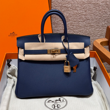 올수공 에르메스 버킨 25 73/Blue saphir 토고 가죽 골드 하드웨어