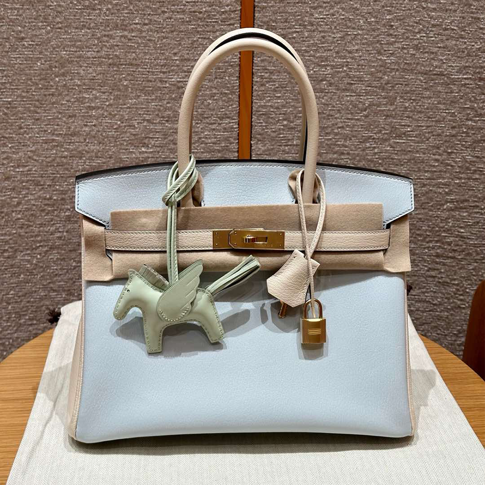 올수공 에르메스 버킨 30 T0/Blue Brume/i2/Nata 쉐브르 가죽 골드 하드웨어