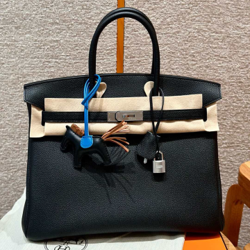 올수공 에르메스 버킨 35 89/noir 토고 가죽 실버 하드웨어