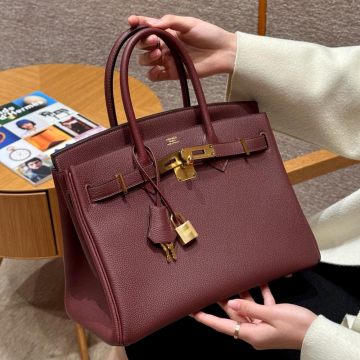 올수공 에르메스 버킨 30 55/Rouge H 토고 가죽 골드 하드웨어