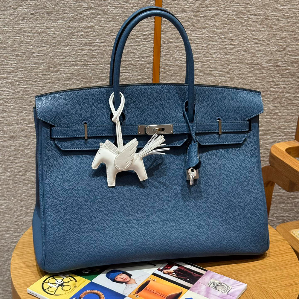 올수공 에르메스 버킨 40 R2/Blue Agate 토고 가죽 실버 하드웨어