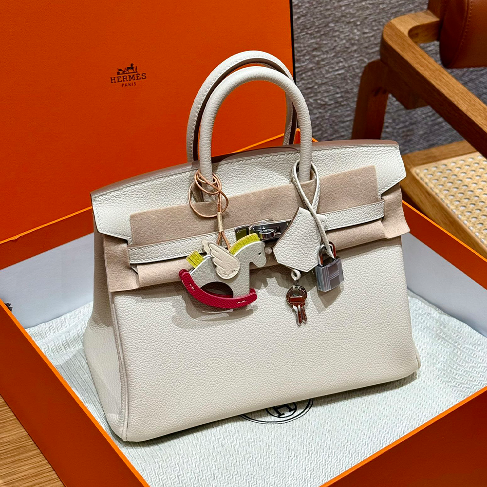 올수공 에르메스 버킨 25 10/Craie 토고 가죽 실버 하드웨어
