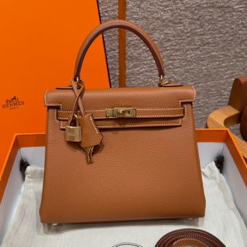 올수공 에르메스 켈리 25 1H/Toffee 토고 가죽 골드 하드웨어