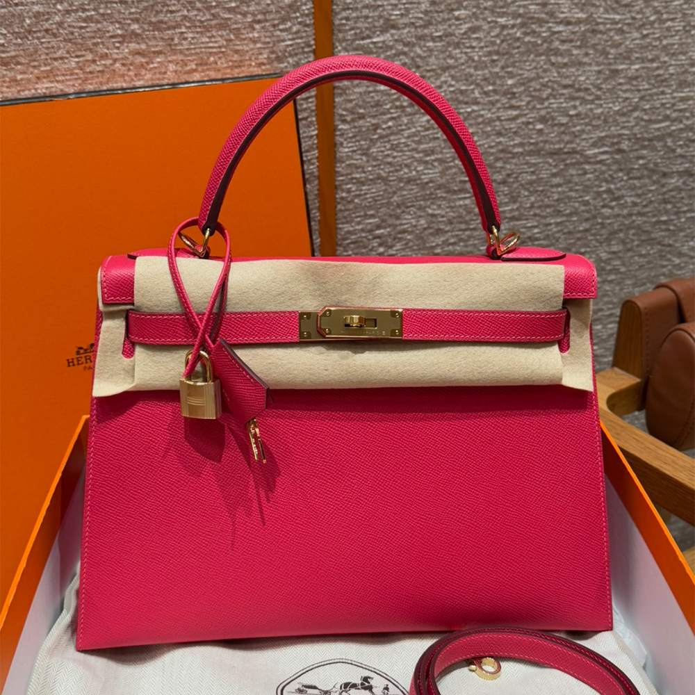 올수공 에르메스 켈리 32 i6/Rose extreme 엡송 가죽 골드 하드웨어