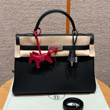 올수공 에르메스 켈리 35 89/noir 토고 가죽 실버 하드웨어