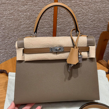 올수공 에르메스 켈리 25 18/Etoupe/3G/Alezan/4B/Biscuit 엡송 가죽 실버 하드웨어