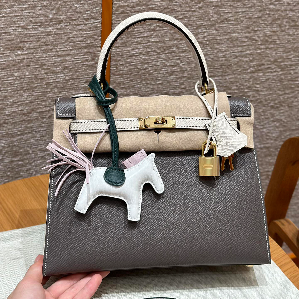 올수공 에르메스 켈리 25 8F/Etain and 10/Craie 엡송 가죽 골드 하드웨어