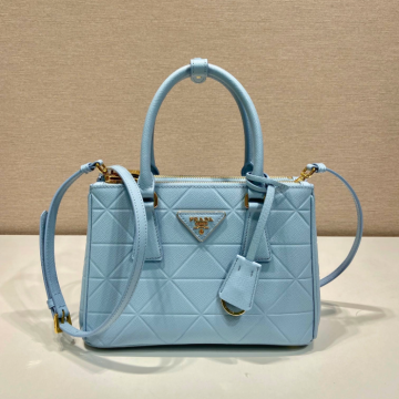 프라다 삼각로고 사피아노 갤러리아 토트백 블루