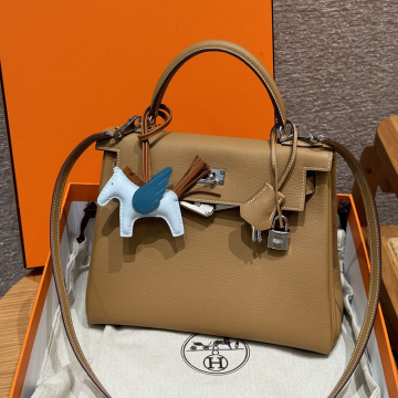 올수공 에르메스 켈리 28 28/Caramel-K4/Rose Ete 에버컬러 가죽 실버 하드웨어